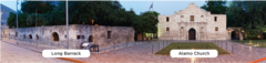 Long Barrack and Alamo Church, front view